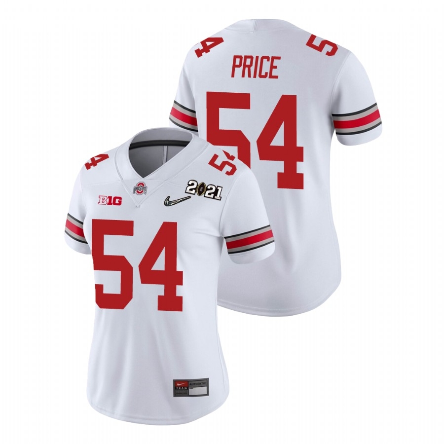 Ohio State Buckeyes Women's NCAA Billy Price #54 White Champions 2021 National College Football Jersey BOV8249PS